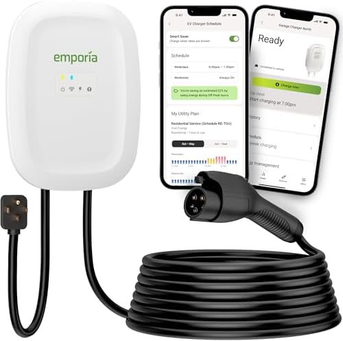 EMPORIA Level 2 EV Charger - NEMA 14-50 EVSE w/ J1772 Connector -...