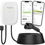 EMPORIA Level 2 EV Charger - NEMA 14-50 EVSE w/ J1772 Connector - 48 amp EV Charger Level 2, 240v WiFi Enabled Electric Vehicle Charging Station, 25ft Cable, White