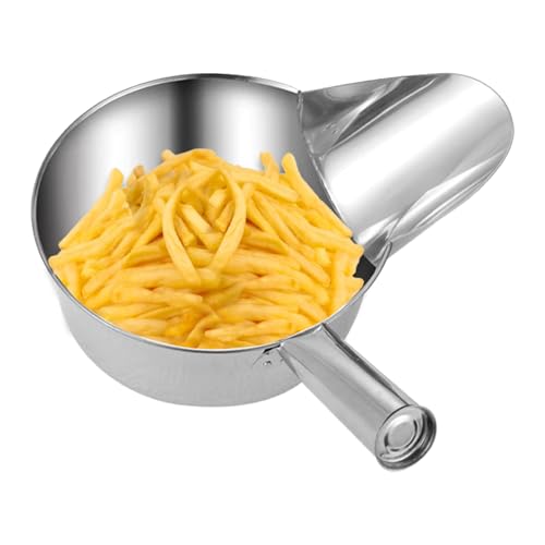 Pala de cocina para servir palomitas de maíz con boquilla de pico de pato | Herramienta de agitación multifuncional de acero inoxidable para preparación de comidas