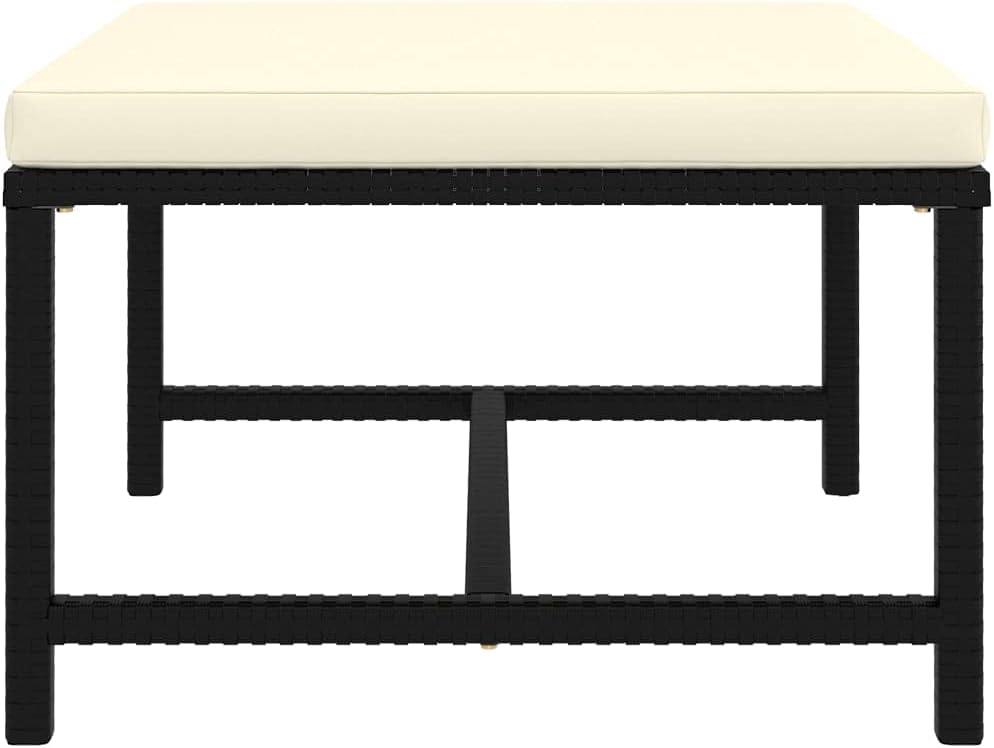 vidaXL Patio Lounge Set 9 Piece, Sectional Sofa for Outdoor, Patio Furniture with Cushions, Corner Sofa, Farmhouse Modern Style, Poly Rattan Black