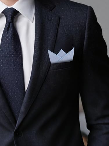 Image of Mantieqingway Cotton Handkerchiefs for Men Solid Color Pocket Square for Suit Formal Wedding Church