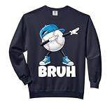 Boys Baseball Graphic Tee Teen Apparel Cute Meme Bruh Comfort Colors Adult Sweatshirt
