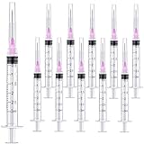 100 Pack 3ml Lab Sample Syringe with 18Gauge 1.5 Inch Liquid Measuring Refilling Tool, Individual Package