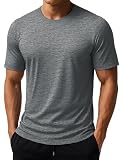 [KEFITEVD] スポーツtシャツ メンズ 半袖 速乾 UVカット トップス スポーツウェア 登山 ランニングウェア 接触冷感 ストレッチ ドライtシャツ 通気 トレーニング 夏服 透け防止 ダークグレー 3XL