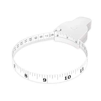 H K J House Body Measuring Tape 60 Inch Weight Loss Retractable Measure Tape with Lock Pin and Push Button for Fitness, Tailor, Sewing White