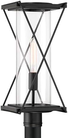 The Great Outdoors 77605-899 Rockhill 22" Tall Post Light - Dark Matte Black with Clear Glass