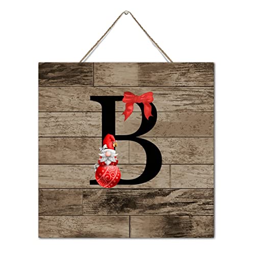 Plaque murale bois monogramme B cadeau Noël personnalisé