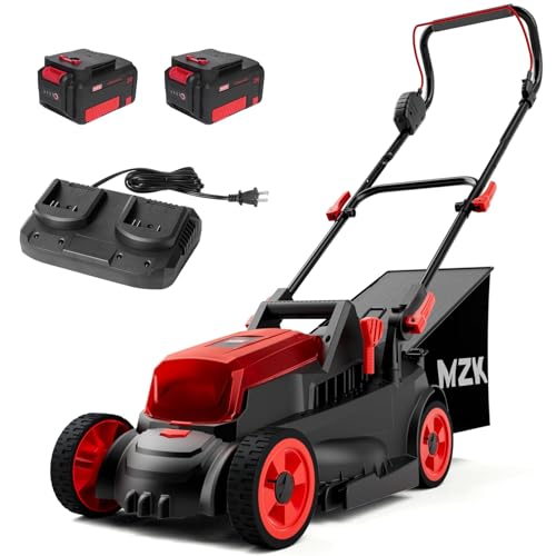 MZK 20V 13' Electric Lawn Mower, Brushless Cordless Lawn Mower with 4-Position Height Adjustment,...
