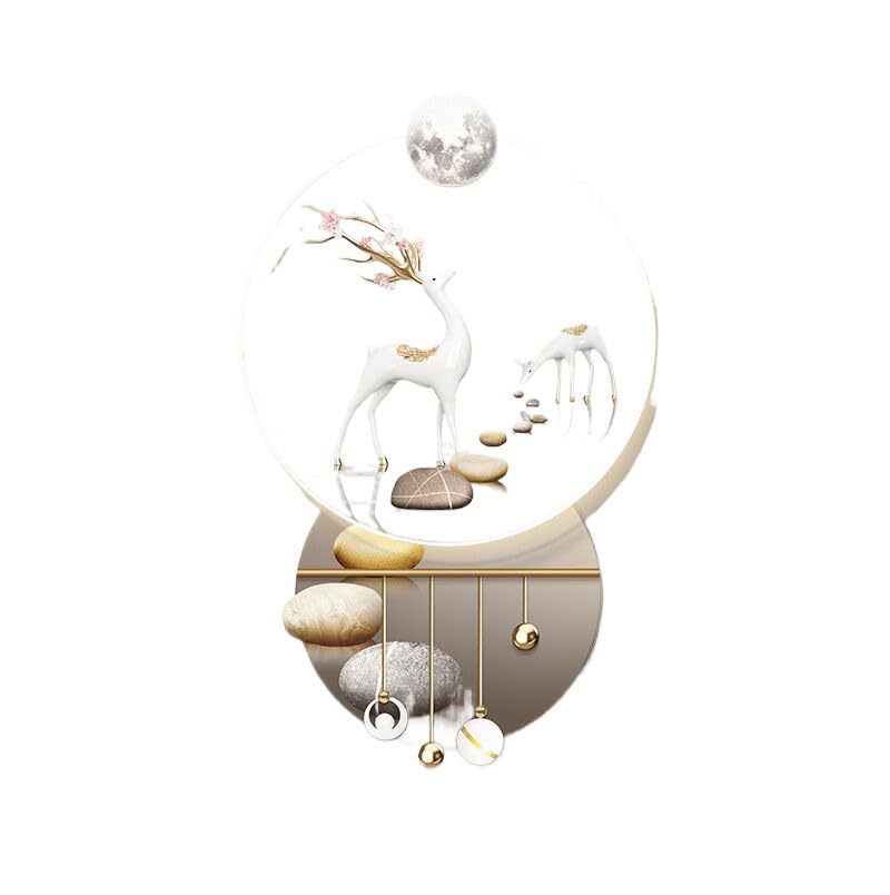 Amazon.com: Ecqizer 玄关装饰画现代简约吉祥鹿led灯画挂画石来