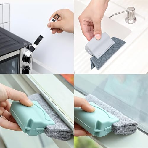 Image of Plastic Window Groove Frame Cleaning Brush, Hand-held Window Slot Cleaner Tools, and Magic Window Cleaning Brush, Quickly Clean All Window Slides and Gaps (2)