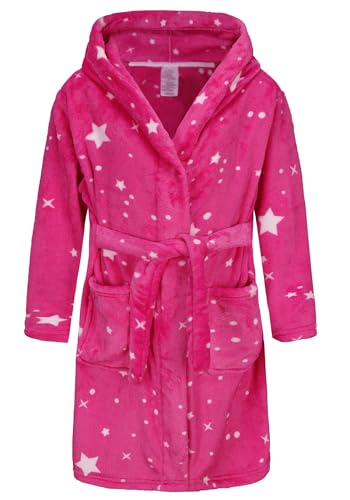 Image of Girls Soft Fleece Robes Plush Hooded Bathrobes Sleepwear for Kids 2-16 Years