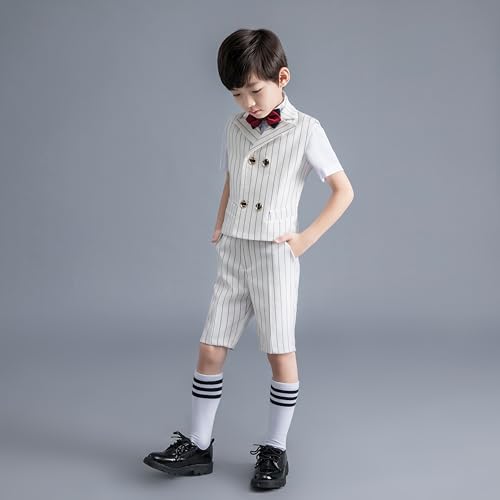 Image of Boy Suits Slim Fit Tuxedo for Boys Suit Set for Kids Formal Wedding Ring Bearer Outfit