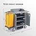 TUFFIOM Industrial Multifunctional Locking Hotel Cart, Commercial Traditional Cleaning Janitorial Room Service Housekeeping Cart, 51