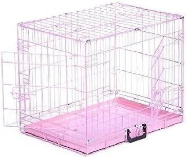 pink dog crate medium