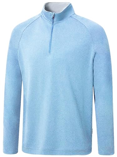 Image of Golf Quarter Zip Pullover for Men Mock Neck 1 /4 Zip Lightweight Athletic UPF 50+ Men's Long Sleeve Golf Sweatshirt
