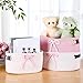 Breling 3 Pieces Coquette Bow Laundry Hamper Cotton Rope Storage Basket Bow Woven Gift Baskets Rope Bin with Handles for Decoration Organization Storage for Nursery, Pet Toy Basket(Pink, White)