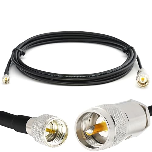 10m Mini UHF Stecker auf PL259 RG58 Koaxialkabel — 10 Meter Verlustarmes Mini UHF Verlängerungskabel — PL Antennenkabel für CB Funk HAM Funkgerät SWR Antennen Amateurfunk