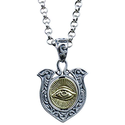 Collier oeil diabolique pour homme, pendentif amulette rétro avec chaîne 45cm et écrin