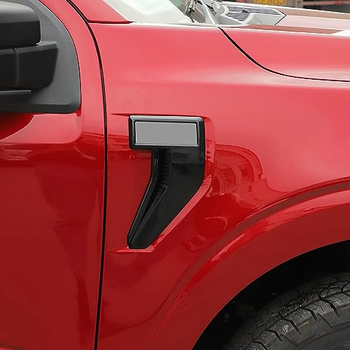 Image of Linskip Fender Side Emblem Trim Compatible with Ford F150 F250 F350 2021 2022 2023, for F150 Fender Badges Cover, for F-150 Enterior Accessories(Black)