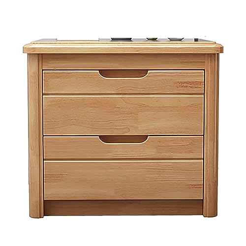 Table de chevet bois 2 tiroirs meuble d'appoint compact