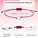 12Pcs Happy Valentines Day Red Bracelets for Women Set Silver Love Heart Charms Red String Bracelet Heart Bracelet with Greeting Card and Pink Organza Bags for Valentine's Gift Party Decoration Favors