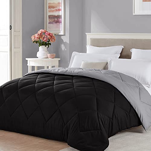 Seward Park Twin XL Size Black Grey Comforter Reversible Lightweight Boys Cooling Bedding College...
