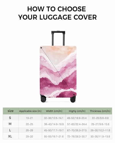 Ocean Beach Rose Red Travel Luggage Cover, Boho Ombre Anti-scratch Travel Suitcase Protector Covers, Washable Elastic Baggage Covers Fit 19-21 Inch Carry on Luggage3