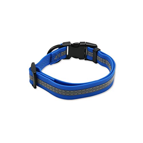 Image of Nimble Reflective Waterproof Dog Collar Adjustable Odor Resistant Easy Clean Pet Collar for Small Medium Large Dogs Night Walking Outdoor Rainy Use (Small (9.45 inch-14.17 inchinches), Blue)
