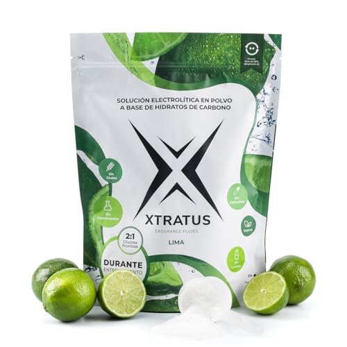 XTRATUS LIMA - Bebida deportiva isotónica en polvo con carbohidratos y sales minerales. Durante entrenamiento 100% Natural. Hidratación y rendimiento deportivo. Lima deshidratada. (1Kg).