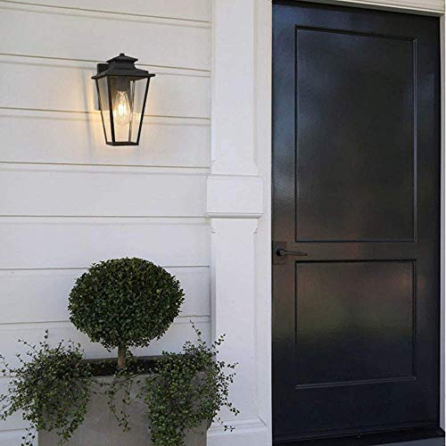 Soporte luz vidrio transparente original con casquillo E27 para puerta exterior 4