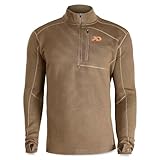 First Lite Men's Furnace Quarter Zip - Merino Wool Fleece Camo Hunting Long Sleeve, Insulated Midlayer, Hunting Gear For Men, Dry Earth, Large
