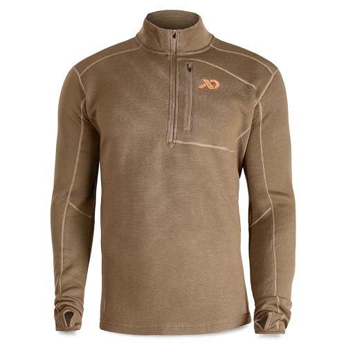First Lite Men's Furnace Quarter Zip - Merino Wool Fleece Camo Hunting Long Sleeve, Insulated Midlayer, Hunting Gear For Men, Dry Earth, Large