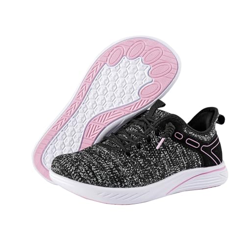 Pairduck Women's Walking Shoes, Slip-On Wide Width Sneakers with Breathable Mesh and Suede...