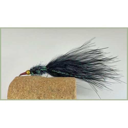 Barbless Trout Flies, Lures, 6 Pack, Black, Red Nosed Nomad, Size 10, Fly Fishing