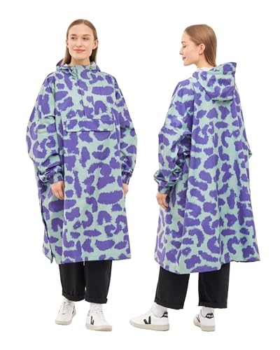 LARKSON Regenponcho Damen Herren Mint Leo - Lykke - Regenmantel Regencape für Fahrrad Outdoor Festival - Wassersäule 10000 mm - Regenjacke Wasserdicht mit Verschweißten Nähten