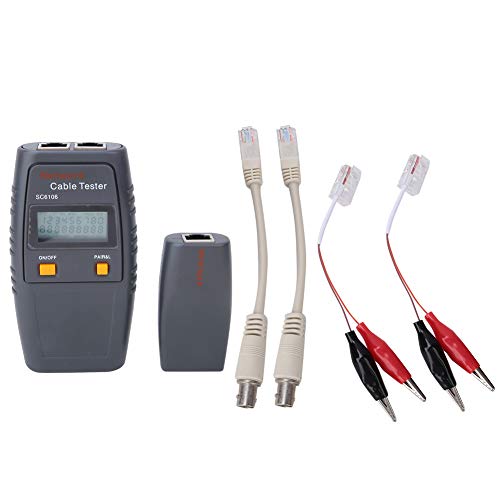 Comprobador de cable portátil línea Finder Ethernet LAN Network Wire Tracker Tóner para montaje de cables de red con pantalla LCD para conexión invertida