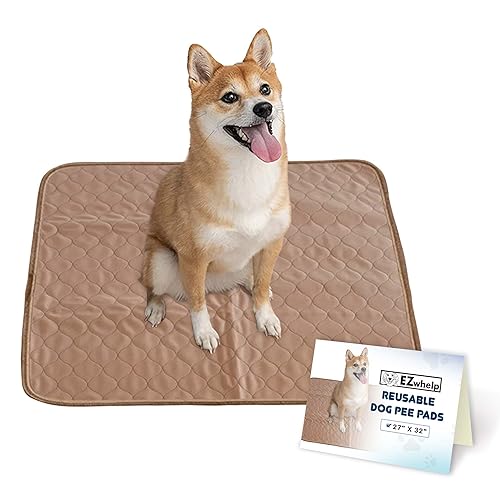 Image of EZwhelp Reusable Dog Pee Pads - Waterproof Training Pads for Dogs - Washable & Sanitary-Rounded Corners-Laminated, Lightweight, Durable - Pet Essentials for Puppy Training and Whelping - 27 inchx32 inch