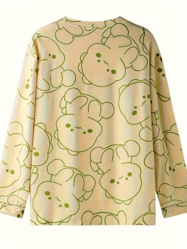 Image of GLASGO Women's Cotton Pajama Set with Top & Pants|| Korean Night Suit|| Lightweight Printed Set || Soft & Comfy Sleepwear for Girls & Women || LNS-3-$