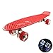 None branded Skateboard Complet, Skateboard pour Enfants débutants, Roue amortissante LED Anti-Usure, Convient aux Adolescents, aux Enfants, aux débutants,Rouge