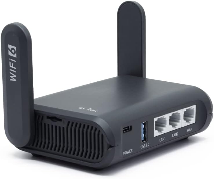 GL.iNet GL-AXT1800(Slate AX) WiFi Router WiFi6 Wireless LAN VPN Travel Dual-band 11 b/g/n/ac/ax 1201Mbps (5GHz) + 574Mbps (2.4GHz) OpenVPN & WireGuard Compatible Japanese Setup Screen
