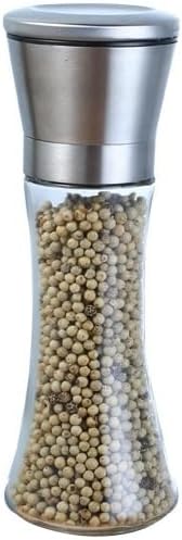 Stainless Steel Pepper Grinder Manual Spice Mill for Fresh Ground Salt Sesame Home Kitchen Restaurant Outdoor Use(Medium)