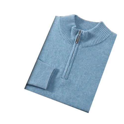 Hgvcfcv Men Fall Winter Mock Neck Knitted Casual Office Soft Warm Clothes Solid Pullover Sweater