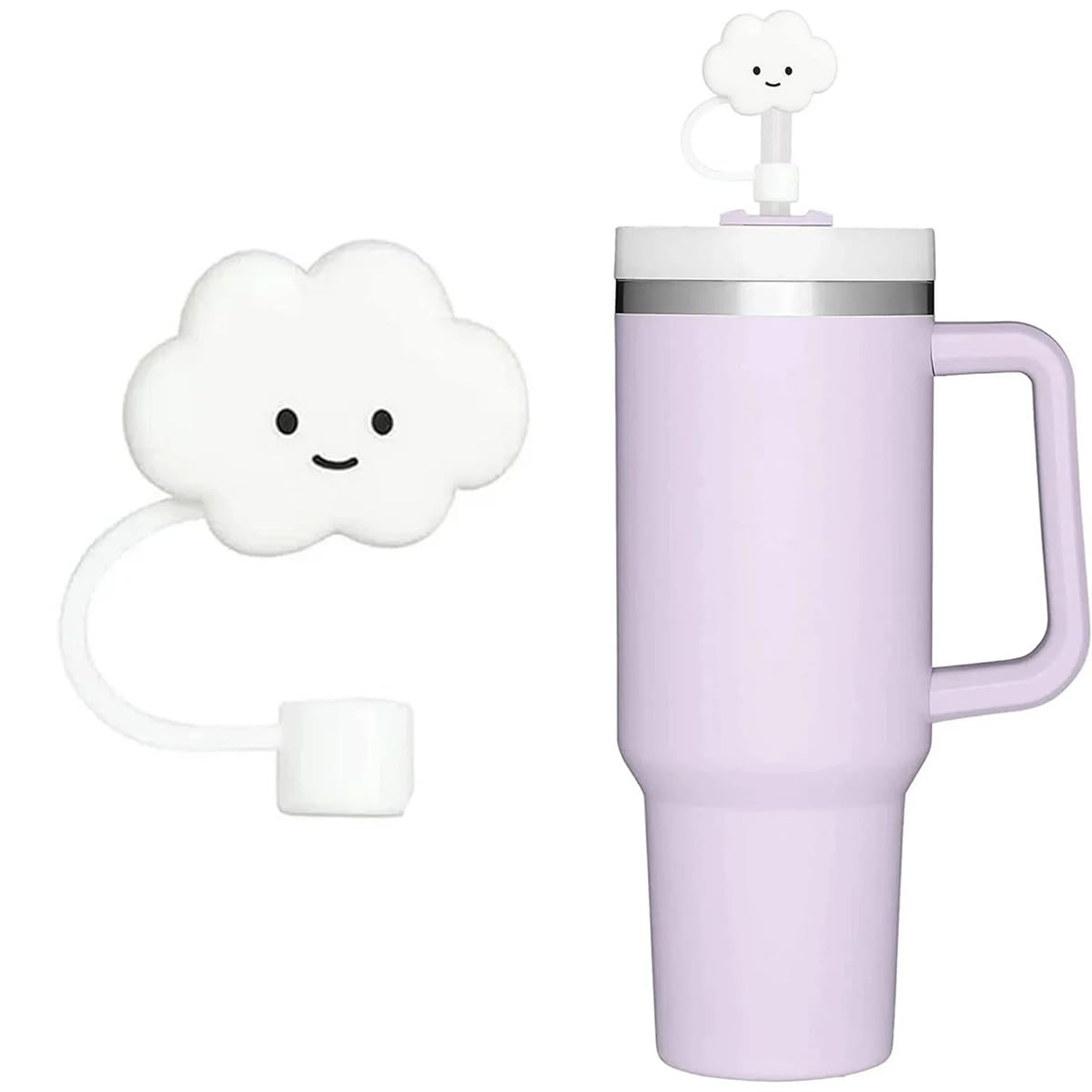 1Pc Cute Cloud Silicone Straw Cover Cap for Stanley Cup,40&30 Oz Cup, 10mm