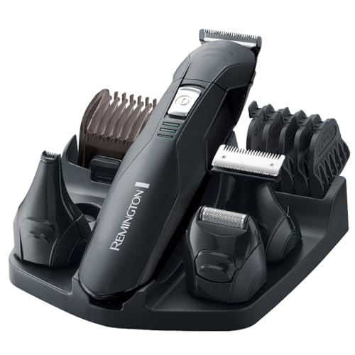 Remington Personal Groomer Edge PG6030, Stylingset für Gesichts- und Körperhaare, 4 abnehmbare Aufsteckköpfe, schwarz