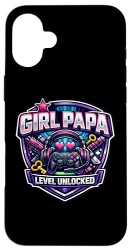 Girl Papa Level Unlock New Father Dad Daughter �Q�[�}�[�Q�[�� �X�}�z�P�[�X iPhone 16 Plus �p