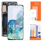 OLED per Samsung Galaxy S20 Plus Schermo di Ricambio S20 Plus 5G Display LCD G985F G985F/DS G986F G986F/DS G986U G986B G986W Schermo Touch Digitizer Nero con Cornice (con Funzione Impronte Digitali)