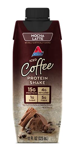 Atkins Gluten Free Protein-Rich Shake, Mocha Latte, Keto Friendly, 15 Count #TOP1