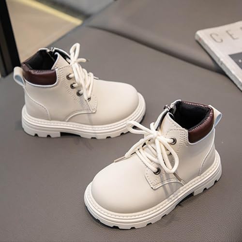 IWIHMIV Kids Short Boots Non Slip High Top Shoes for Boys Girls Toddler Outdoor Lace Up Riding Short Boots4