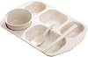 Divided Plates, Lunch Plates, Partial Plates, Deep Divided Plates, 5 Compartments, Wheat Plates, Divided Dinner Mino Ware, Cafe Tableware, Commercial Tableware, Divided Plates, Tableware, Balanced Meal Plates for Adults Kids, Dishwasher Safe, Easy to Clean 4 Piece Set Beige