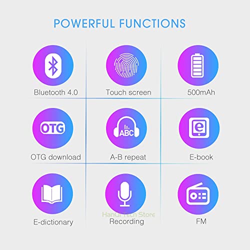 RUIZU M6 Full Touch Screen Bluetooth MP3 Player 8 GB/16 GB Portable Audio Music Player Com Speaker F
